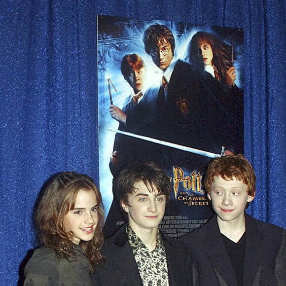 Emma Watson, Daniel Radcliffe et Rupert Grint à la première du film "Harry Potter et la chambre des secrets" à New York en 2002.