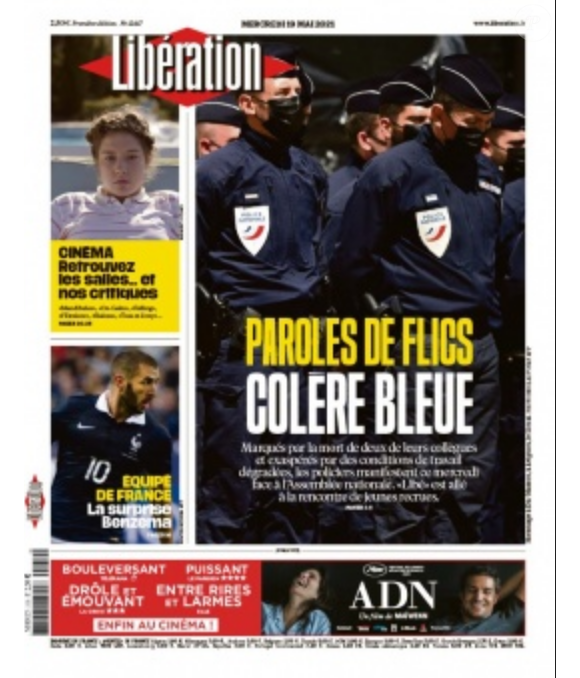 Couverture du nouveau numéro du journal Libération paru le 19 mai 2021