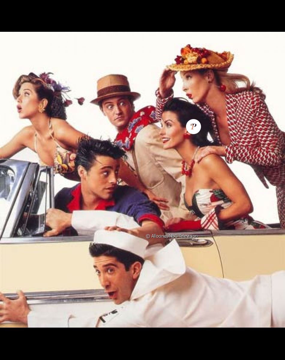 Jennifer Aniston, Courteney Cox, Lisa Kudrow, Matthew Perry, Matt Leblanc et David Schwimmer dans la série "Friends".