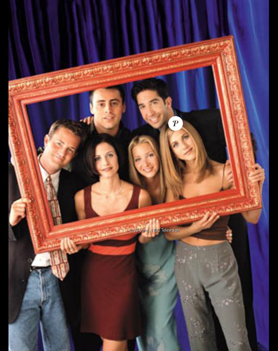 Jennifer Aniston, Courteney Cox, Lisa Kudrow, Matthew Perry, Matt Leblanc et David Schwimmer dans la série "Friends".