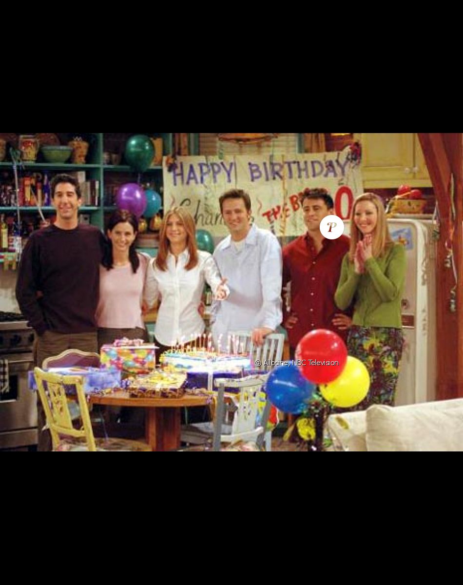 Jennifer Aniston, Courteney Cox, Lisa Kudrow, Matthew Perry, Matt Leblanc et David Schwimmer dans la série "Friends".