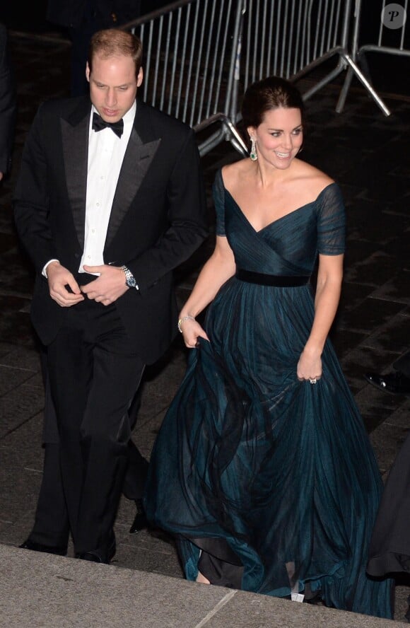 Kate Middleton et le prince William arrivent à la soirée du 600ème anniversaire de l'université St Andrews au Metropolitan Museum of Art à New York. Le 9 décembre 2014.