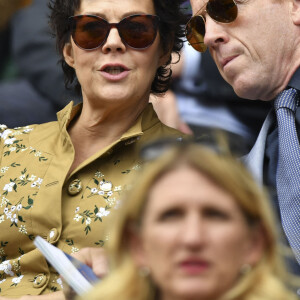 Damian Lewis et sa femme Helen MccRory assistent au tournoi de Wimbledon. Londres, le 12 juillet 2019.