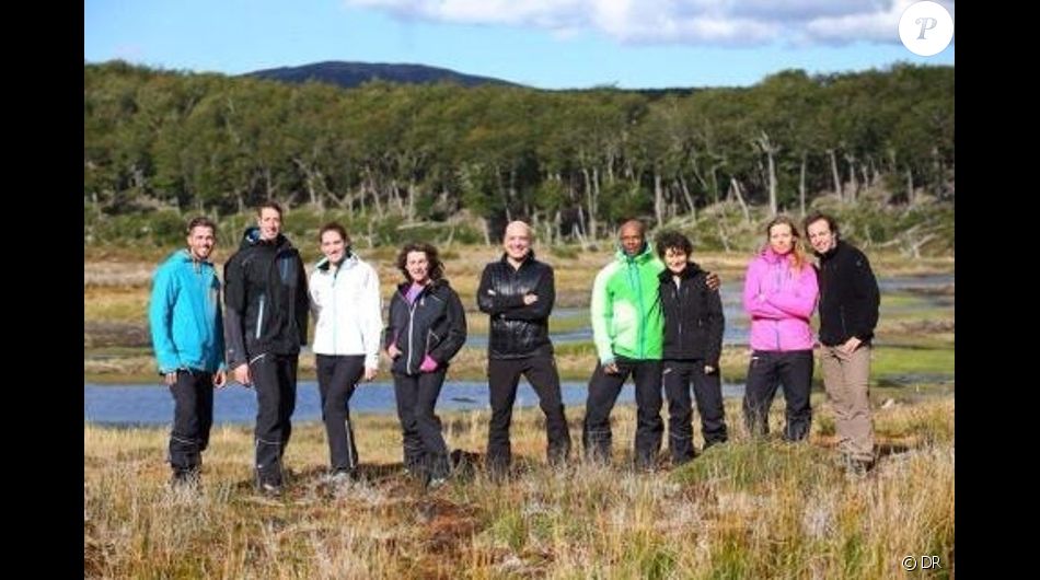 L'équipe de Dropped, Camille Muffat, Alain Bernard, Jeannie Longo, Sylvain Wiltord, Alexis Vastine, Philippe Candeloro, Laurence Arthaud, Anne-Flore Marxer encadrent l'animateur Louis Bodin