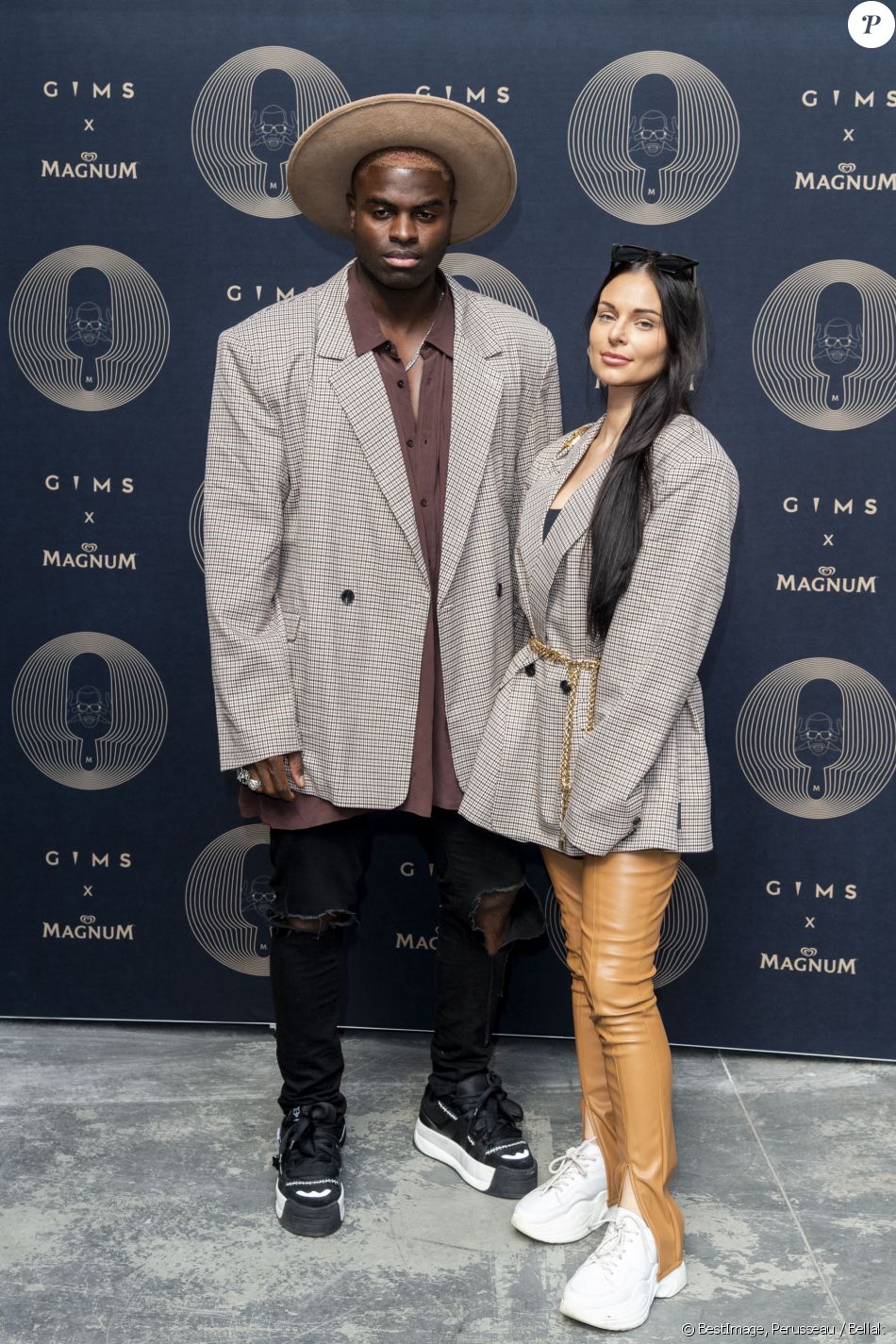 Olivia Kugel, Alexandre Ossey lors du lancement de la collection capsule Gims x Magnum à Paris le 27 mai 2021. © Perusseau / Bellak / Bestimage