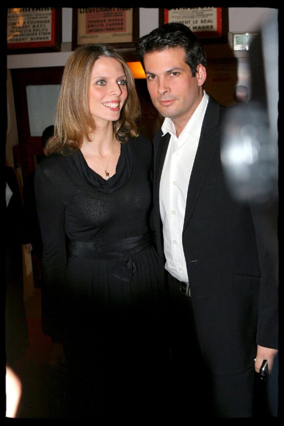Sylvie Tellier et son ex-mari Camille Le Maux - Représentation de la pièce Le jeu de la vérité 2, au Théâtre des Mathurins en 2008