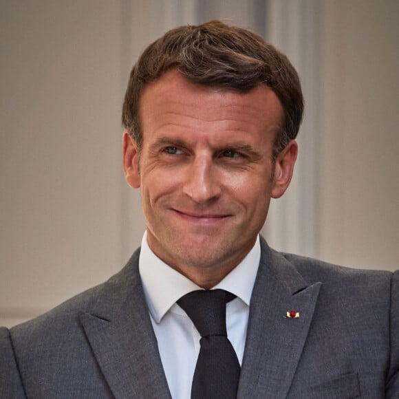 Le président de la République française, Emmanuel Macron et la chancelière allemande lors d'une conférence de presse conjointe en visioconférence au palais de l'Elysée à Paris, France, le 31 mai 2021. © Cyril Moreau/Bestimage 