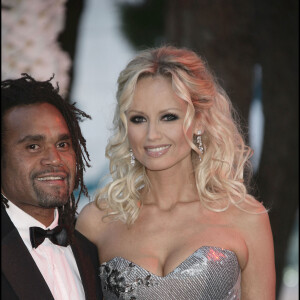 Christian Karembeu et son ex femme Adriana arrivent au 62ème Red Cross Ball au Sporting Club Salle des Etoilesà Monaco, 30 juillet 2010.