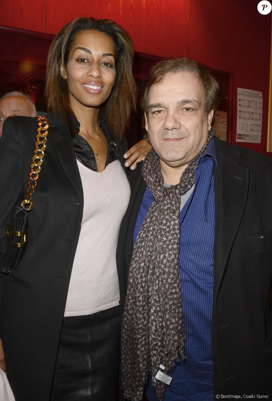 Exclusif - Didier Bourdon et sa femme Marie-Sandra - People à la générale de la pièce "A torts et à raison" au théâtre Hébertot à Paris le 25 janvier 2016. © Coadic Guirec/Bestimage