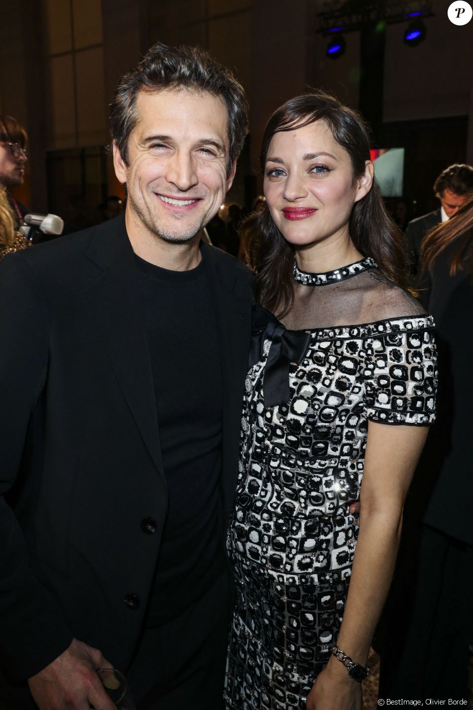 Guillaume Canet et sa compagne Marion Cotillard (en Chanel) - Intérieur du dîner Chanel des révélations César au Petit Palais à Paris. © Olivier Borde/Bestimage