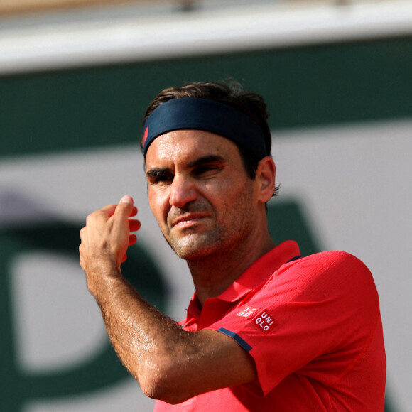 Roger Federer, vainqueur du 2ème tour, lors du tournoi de tennis de Roland Garros à Paris. Le 3 juin 2021. © Dominique Jacovides / Bestimage