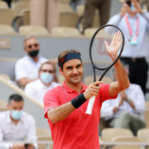 Roger Federer, vainqueur du 2ème tour, lors du tournoi de tennis de Roland Garros à Paris. Le 3 juin 2021. © Dominique Jacovides / Bestimage