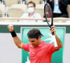 Roger Federer, vainqueur du 2ème tour, lors du tournoi de tennis de Roland Garros à Paris. Le 3 juin 2021. © Dominique Jacovides / Bestimage