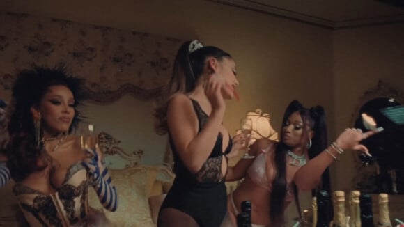 Le clip d'Ariana Grande "34+35" avec Megan Thee Stallion et Doja Cat, le 14 février 2021.