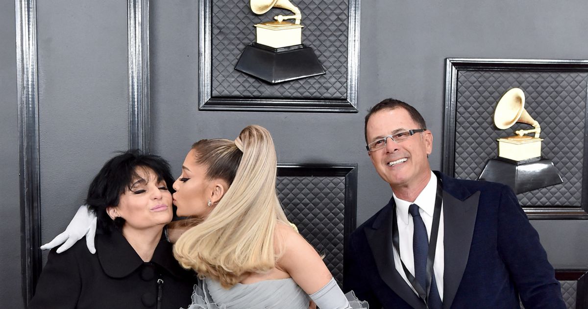 Ariana Grande et ses parents Joan Grande et Edward Butera 62e soirée