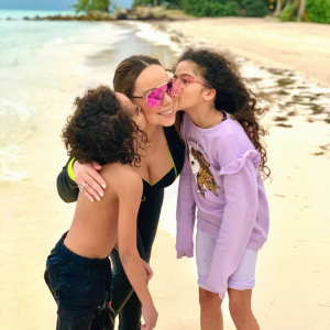 Mariah Carey et ses jumeaux, Moroccan et Monroe. Mai 2021.