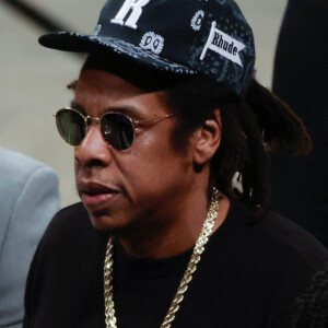 Jay-Z assiste au match de NBA "Milwaukee Bucks - Brooklyn Nets" au Barclays Center. Brooklyn, New York, le 6 juin 2021.