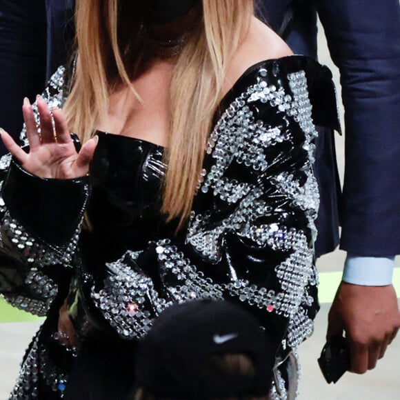 Beyoncé assiste au match de NBA "Milwaukee Bucks - Brooklyn Nets" au Barclays Center. Brooklyn, New York, le 6 juin 2021.