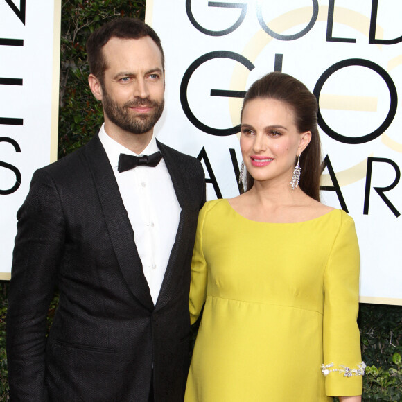 Benjamin Millepied et sa femme Natalie Portman (enceinte) - 74ème cérémonie annuelle des Golden Globe Awards à Beverly Hills. Le 8 janvier 2017 