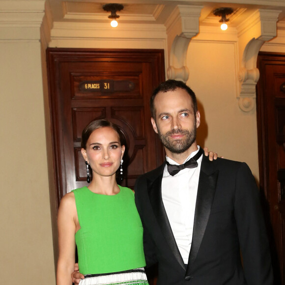 Natalie Portman (chaussures Dior, robe Dior Haute Couture) et son mari Benjamin Millepied - Gala d'ouverture de la saison du Ballet de l'Opéra national de Paris, le 24 septembre 2015. 