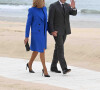 Le président français Emmanuel Macron et sa femme Brigitte Macron arrivent à l'accueil officiel au sommet des dirigeants du G7 à Carbis Bay, Royaume Uni, le 11 juin 2021. 