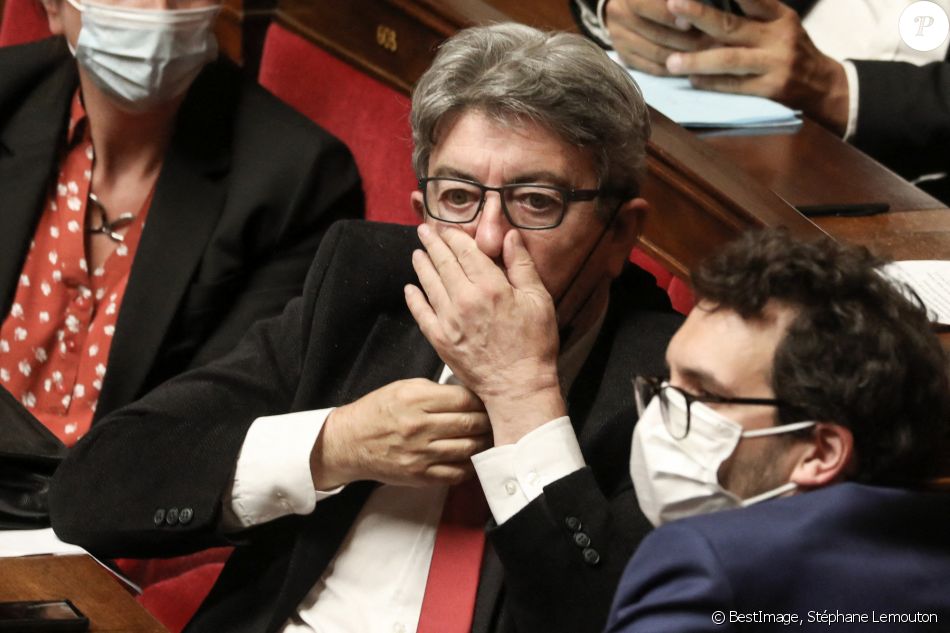 Jean-Luc Mélenchon, président et député du parti La France Insoumise - Séance de questions au gouvernement à l'assemblée nationale, à Paris, France. © Stéphane Lemouton/Bestimage