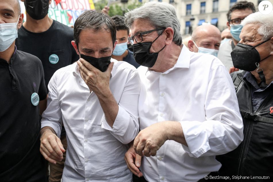 Jean-Luc Mélenchon, président et député du parti La France Insoumise - Journée nationale de mobilisation pour les libertés et contre les idées d'extrême droite, Paris, le 12 juin 2021 © Stéphane Lemouton / Bestimage