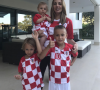 À l'Euro, Luka Modrić et l'équipe de Croatie pourront compter sur le soutien de Vanja Bosnić et ses trois enfants, Ivano, Ema et Sofia. Juillet 2018.