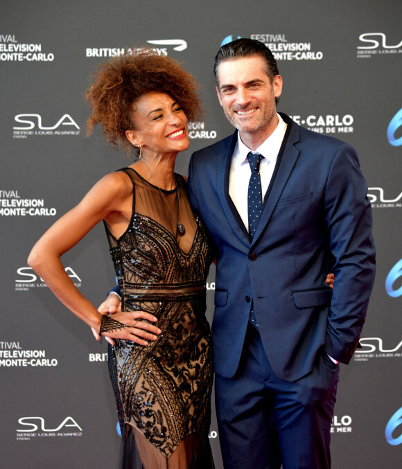 Gil Alma et sa femme Aminata lors de la soirée d'ouverture du 60ème Festival de Télévision de Monte-Carlo au Grimaldi Forum à Monaco, le 18 juin 2021. © Bruno Bébert/Bestimage 