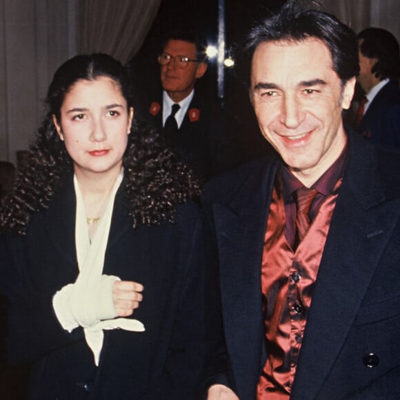 Richard Berry, sa fille Coline, sa femme Jessica Ford lors de la soirée des César.