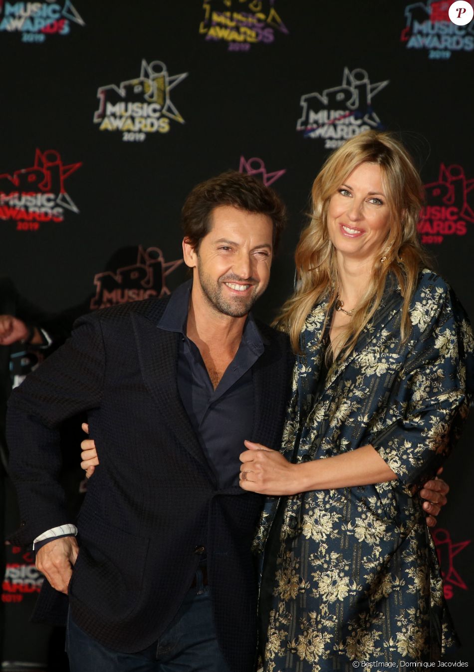Frédéric Diefenthal et sa compagne Stéphanie - 21ème édition des NRJ Music Awards au Palais des festivals à Cannes le 9 novembre 2019. © Dominique Jacovides/Bestimage