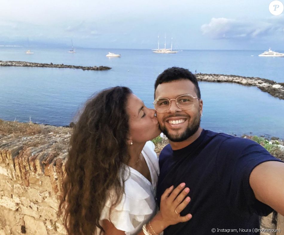 Jo-Wilfriend Tsonga et son épouse Noura. Juillet 2020.