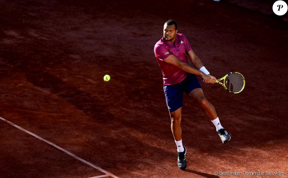 Jo-Wilfried Tsonga affronte Yoshihito Nishioka pour le premier tour de Roland-Garros. Paris, le 31 mai 2021. © Dominique Jacovides / Bestimage