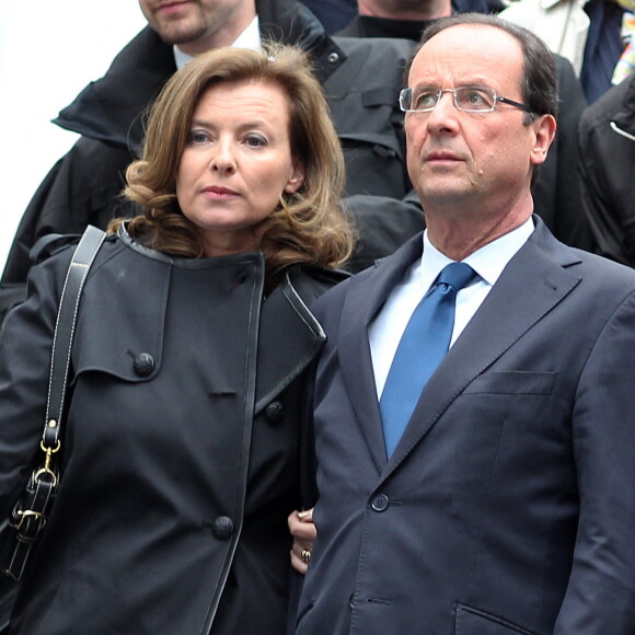 Valérie Trierweiler et François Hollande à Rennes lors d'un meeting du PS.