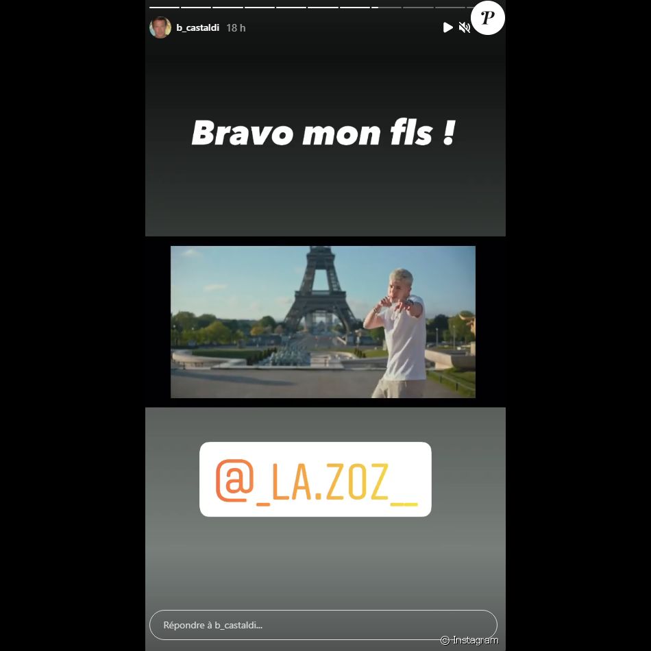 Benjamin Castaldi fier de son fils Enzo qui se lance dans le rap.
