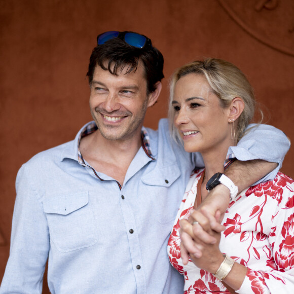 Elodie Gossuin et son mari Bertrand Lacherie au village lors des internationaux de France à Roland Garros. © JB Autissier / Panoramic / Bestimage