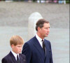 William, Harry, Philip, Earl Spencer et Charles lors des obsèques de Lady Diana le 6 septembre 1997. 