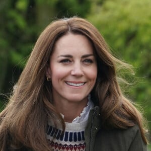 Catherine (Kate) Middleton, duchesse de Cambridge, visite la ferme du manoir à Little Stainton, Royaume Uni, le 27 avril 2021.