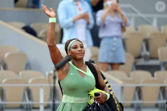 Serena Williams battue par E.Rybakina en 8ème de finale (6/3-7/5) lors des internationaux de France de Tennis de Roland Garros 2021, le 6 juin 2021. © Dominique Jacovides/Bestimage 