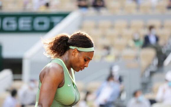 Serena Williams battue par E.Rybakina en 8ème de finale (6/3-7/5) lors des internationaux de France de Tennis de Roland Garros 2021, le 6 juin 2021. © Dominique Jacovides/Bestimage 