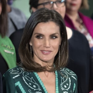 La reine Letizia d'Espagne assiste au sommet "The voice of the Rural Women in the World" à Madrid le 13 décembre 2018.