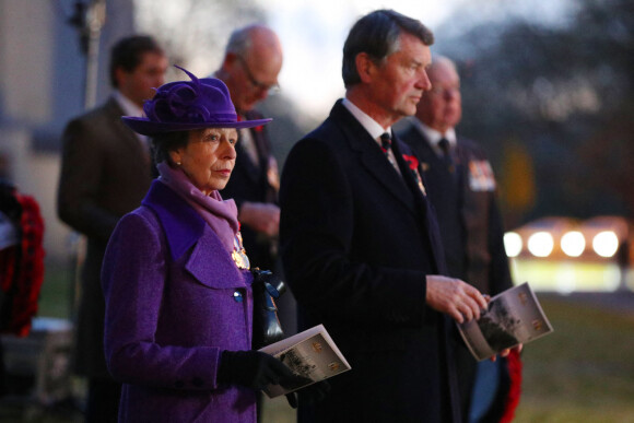 La princesse Anne d'Angleterre participe aux commémorations du Anzac Day à Londres, le 25 avril 2021.
