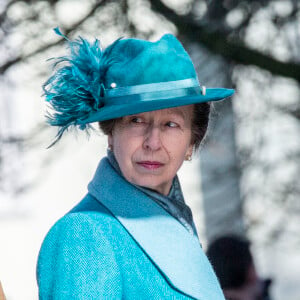 La princesse Anne, colonel en chef de Royal Corps of Signals - Visite à la cathédrale de Salisbury pour célébrer le centenaire du Royal Corps of Signals, Salisbury le 29 février 2020.