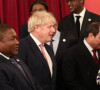 Le Premier ministre Boris Johnson et la Princesse Anne à la réception organisée pour le début du "Sommet Grande-Bretagne-Afrique sur les investissements" à Buckingham Palace, le 20 janvier 2020.