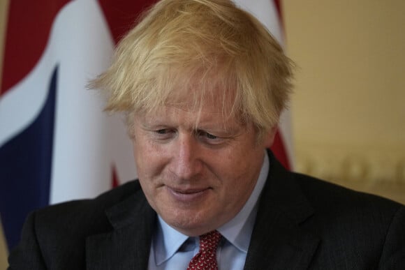 Le Premier ministre britannique Boris Johnson reçoit son homologue libyen Abdel Hamid Dbeibah au 10 Downing Street à Londres, le 24 juin 2021.