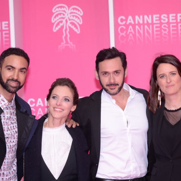 Joakim Latzko, Elodie Varlet, Emanuele Giogi et Anne Decis de la série "Plus Belle la Vie" au photocall du deuxième jour de la 2ème édition du "Canneseries" au palais des Festivals à Cannes, France, le 6 avril 2019. © Rachid Bellak/Bestimage