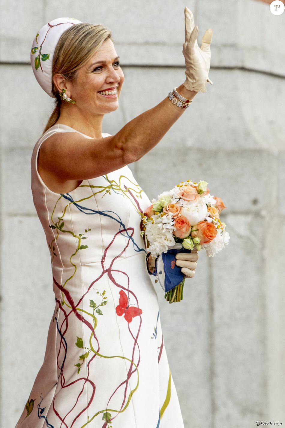 La reine Maxima des Pays-Bas lors de sa visite d'Etat de trois jours en Allemagne, le 5 juillet 2021.