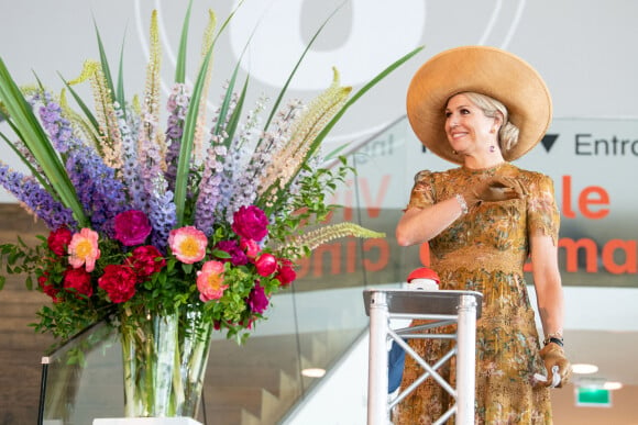 La reine Maxima des Pays-Bas en visite au "Eye Filmmuseum" à Amsterdam, à l'occasion du 75ème anniversaire du lieu. Le 24 juin 2021