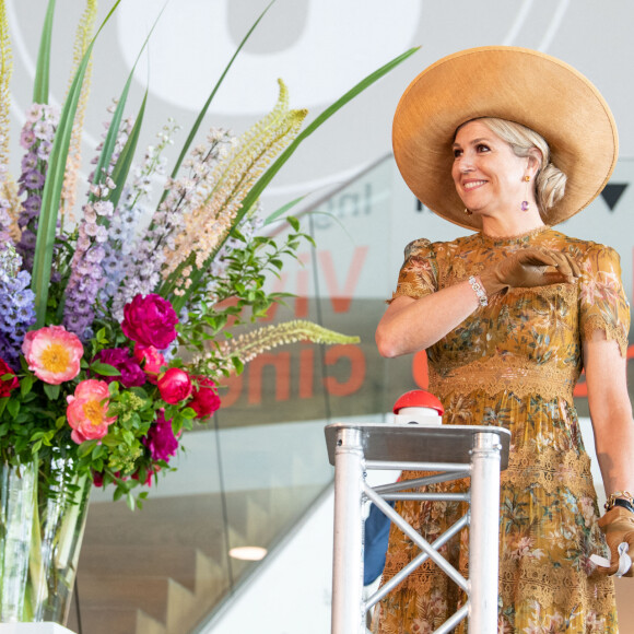La reine Maxima des Pays-Bas en visite au "Eye Filmmuseum" à Amsterdam, à l'occasion du 75ème anniversaire du lieu. Le 24 juin 2021