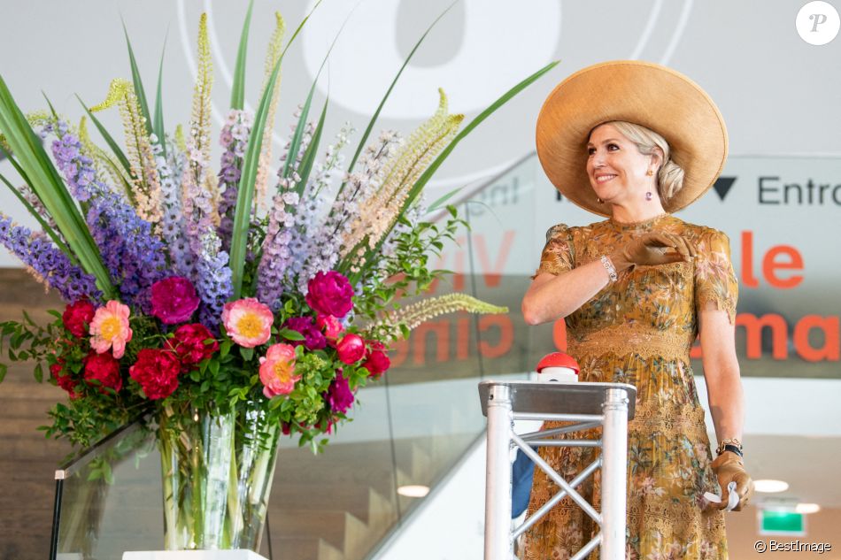 La reine Maxima des Pays-Bas en visite au "Eye Filmmuseum" à Amsterdam, à l'occasion du 75ème anniversaire du lieu. Le 24 juin 2021